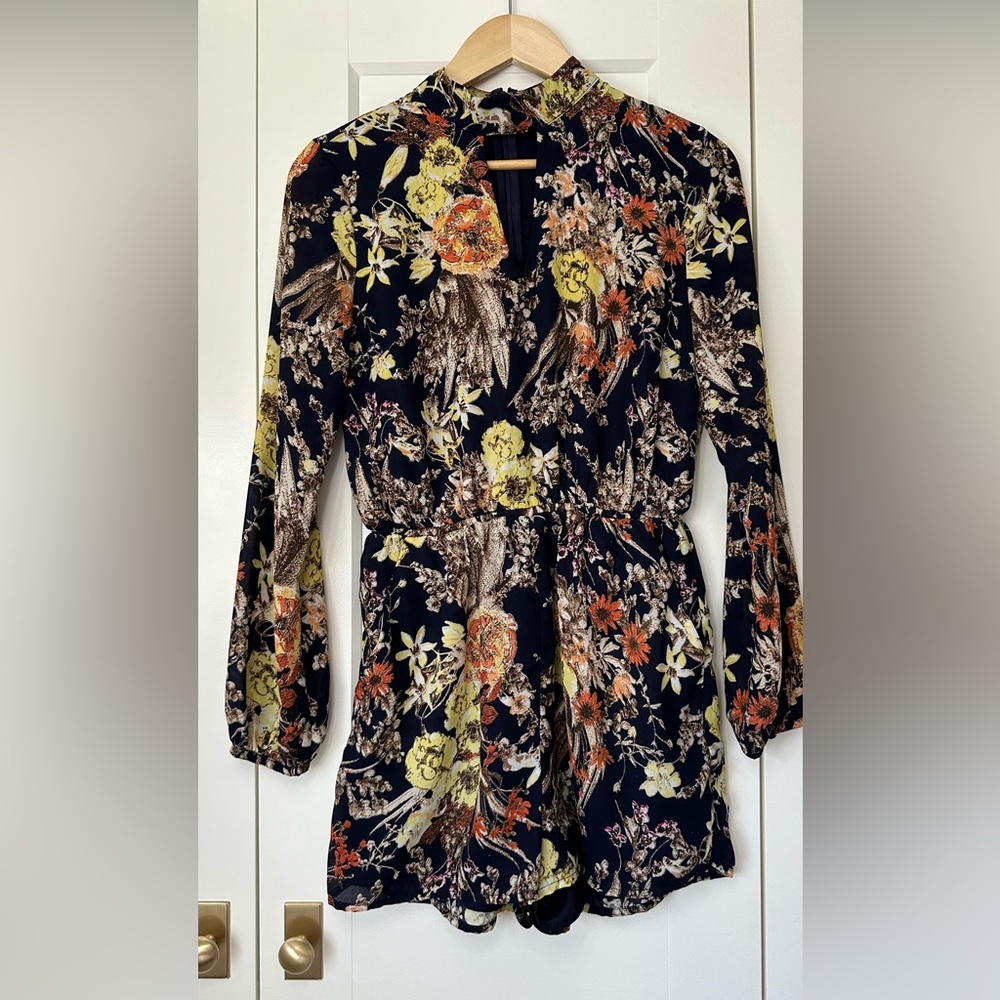 Floral keyhole romper